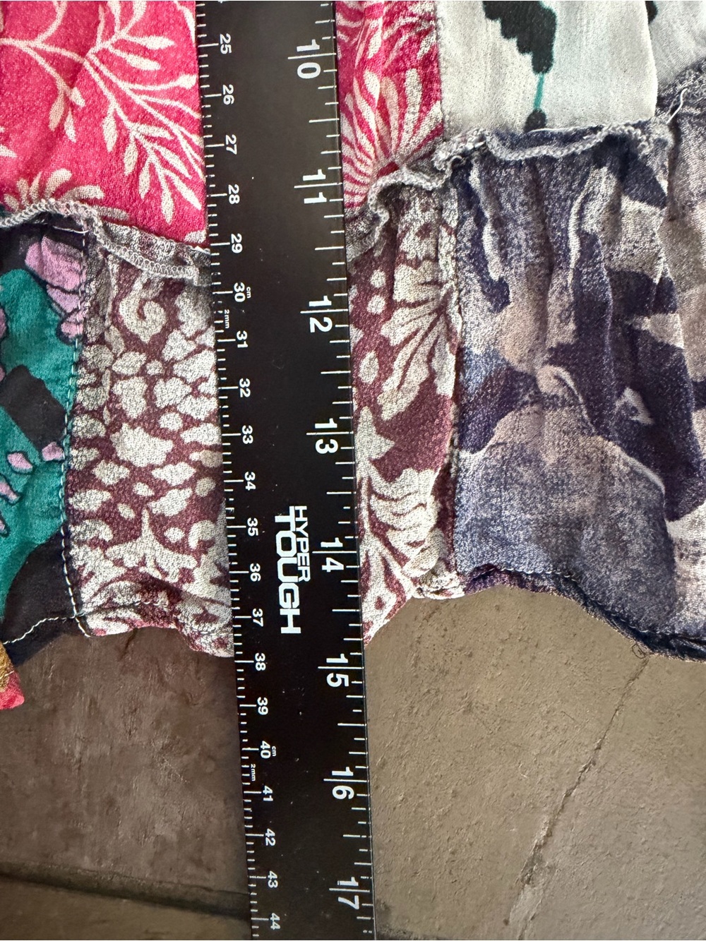 Young Threads elastic waist sz medium Patchwork Boho  squares Mini Skirt . Lined - Picture 13 of 14
